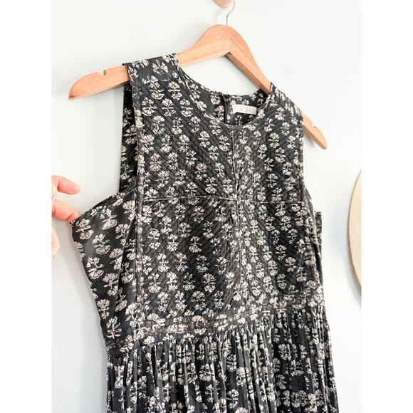 DÔEN | DOEN | Tulsi Dress Black White Midi Floral | Sz Medium - Picture 3 of 10